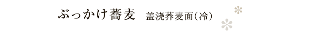 ぶっかけ蕎麦